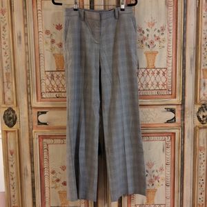 The Limited Modern Trouser, Light Gray with White Plaid, Size 6 NWT